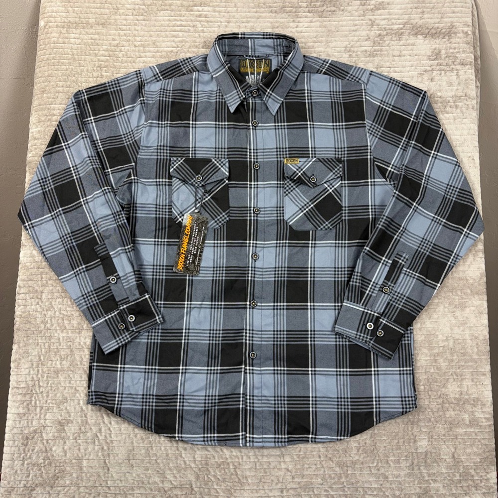 Dixxon Flannel‎ Company Adamantium D-Tech Blue Black Plaid Shirt Mens XL NWT